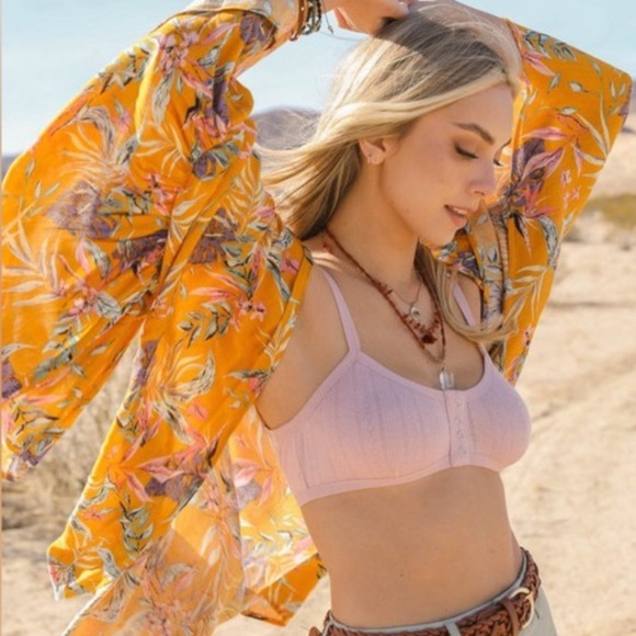 777. Kimono Duster Cardigan Women's Oversized Bohemian fall Flower Floral - Picture 3 of 4